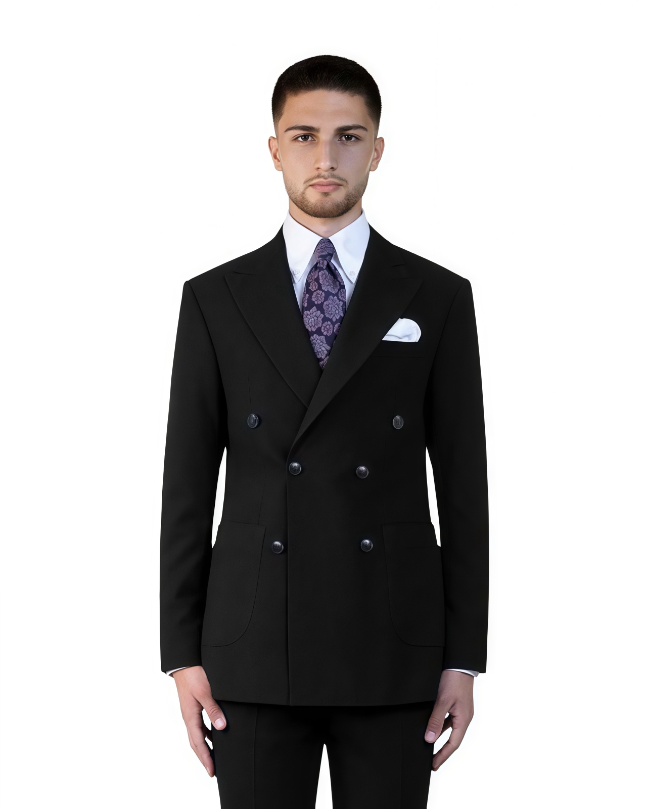Black Double Breasted Wedding Suit | Custom Groom Suit Vietnam