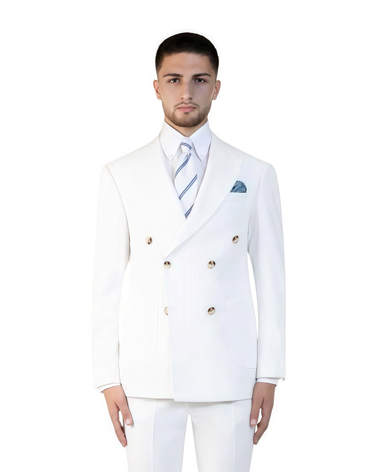 White Double Breasted Suit Ho Chi Minh – Modern Groom Look