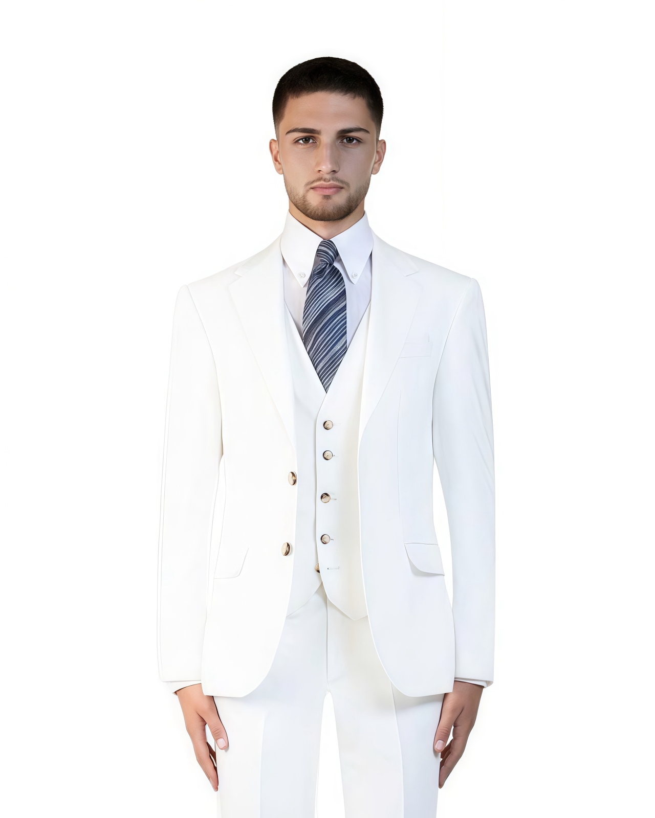 White 3 Piece Wedding Suit Ho Chi Minh – Classic Groom Style