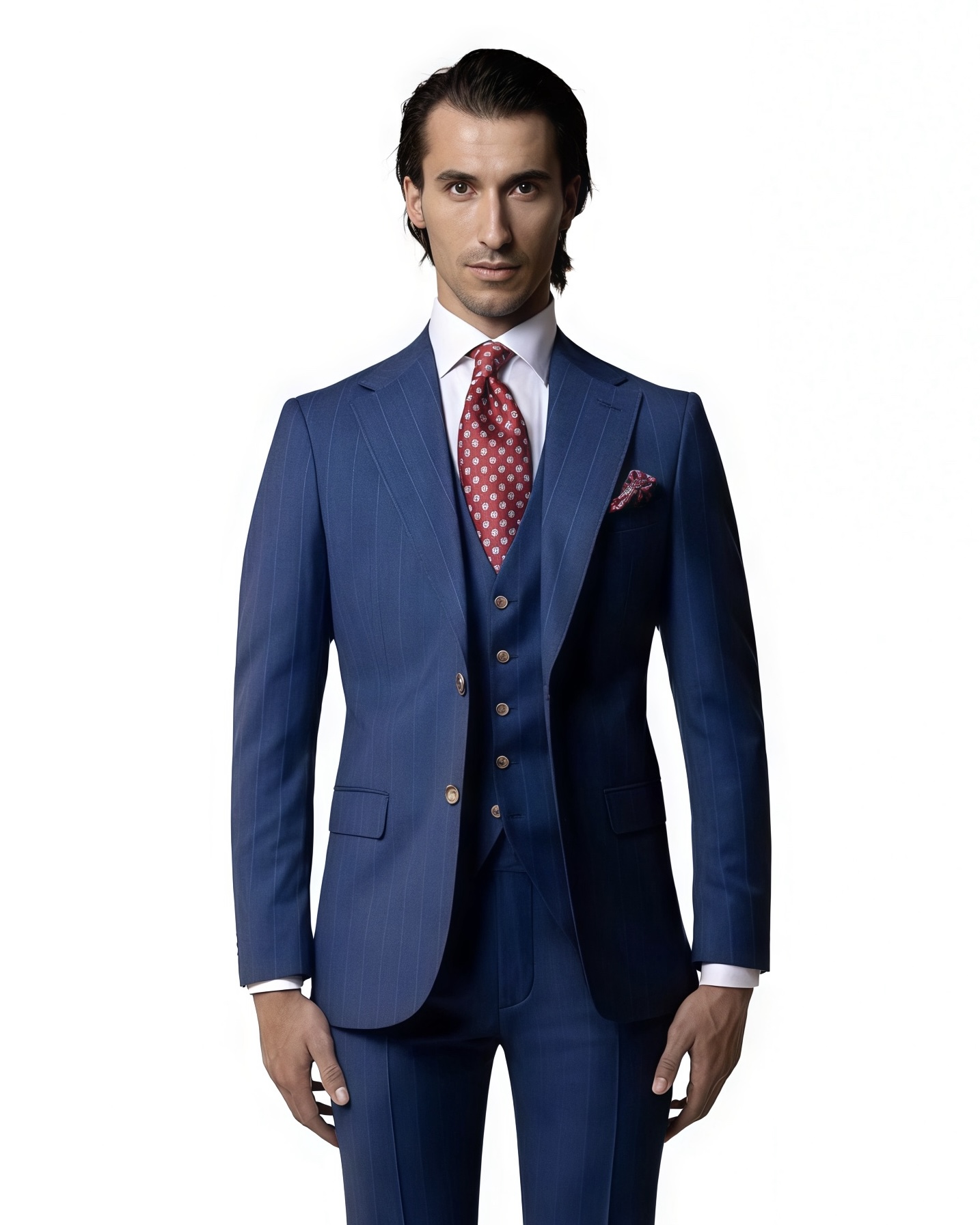 Blue 3 Piece Wedding Suit Ho Chi Minh – Elegant Groom
