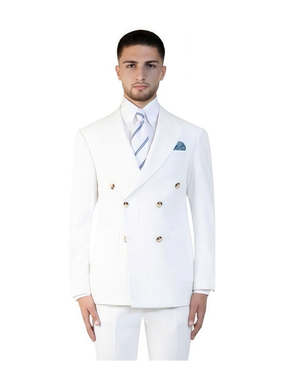 White Double Breasted Suit Ho Chi Minh – Modern Groom Look