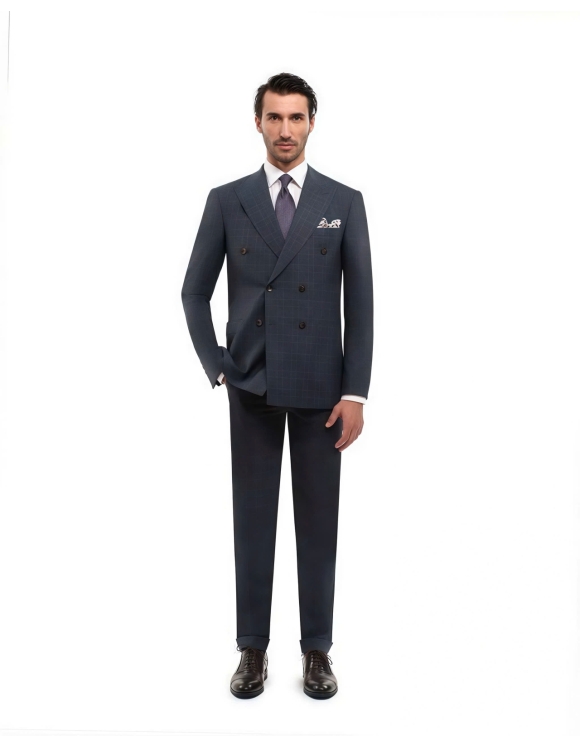 Dark Grey Double Breasted Suit – Modern Wedding Style