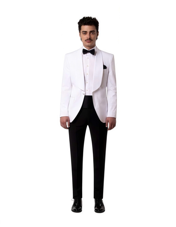 White Tuxedo Wedding Suit Ho Chi Minh – Luxury Groom Style
